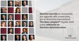 The Best Lawyers 2020 reconoce, por segundo año consecutivo, a Sánchez-Garrido como referente en Derecho Administrativo